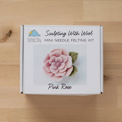Pink Rose Mini Needle Felting Kit