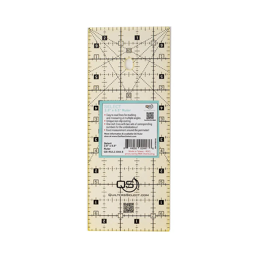Quilters Select Quilting Ruler 2-1/2in x 6-1/2in - image 2 - quilting ruler for precision cutting