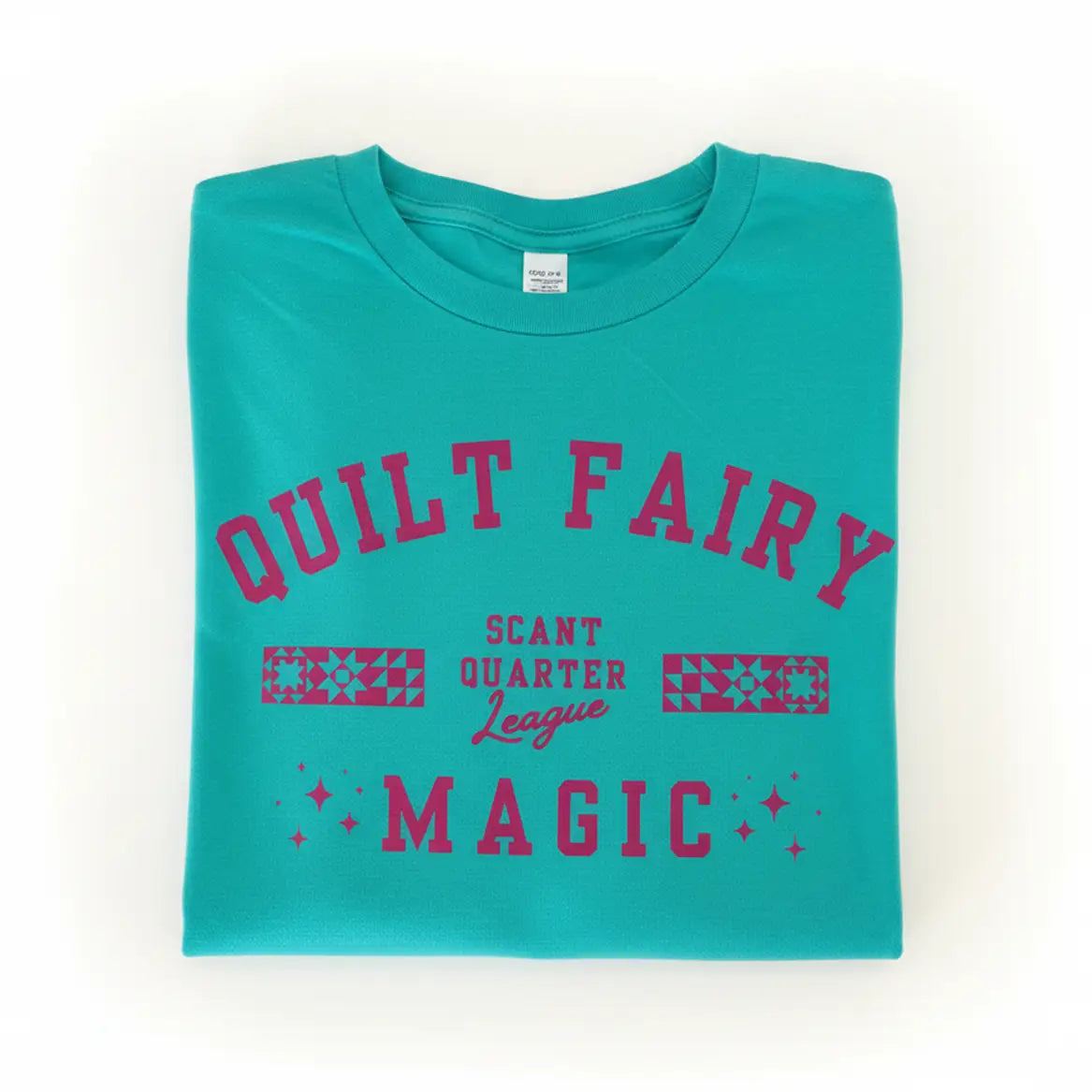 Scant Quarter League Teal Long Sleeve V-Neck T-Shirt - image 1 - quilting supply from Quilted Joy