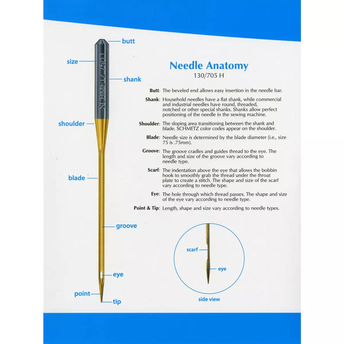 Sew Schmetz Tri-fold Needle Brochure