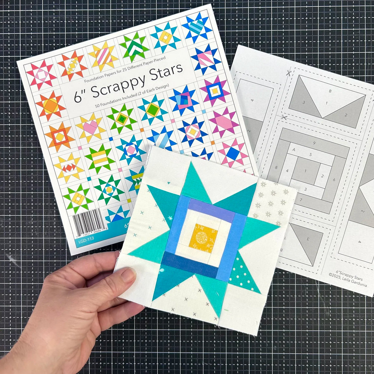 6in Scrappy Stars Foundation Pad - image 1 - quilting supply from Quilted Joy