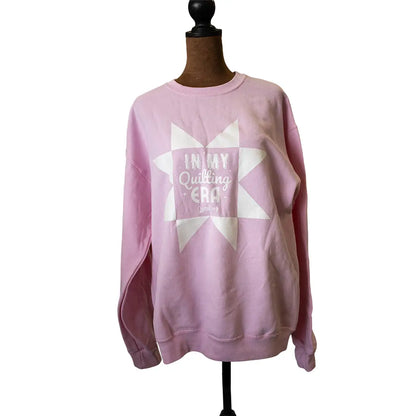In My Quilting Era Pink Crewneck Sweatshirt - image 3 - quilting pins for securing fabric layers