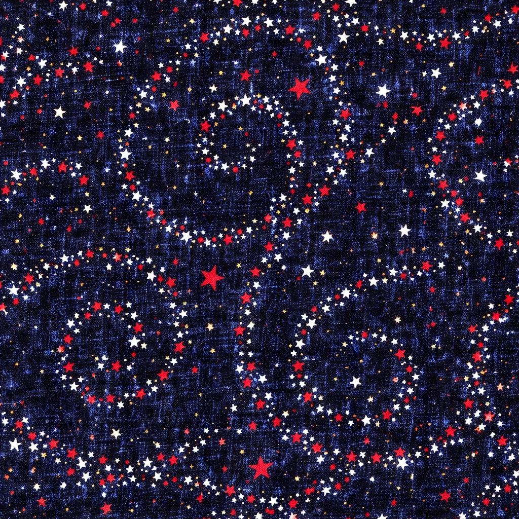 Remnant USA Stars Navy 22" x 108" Wide Quilt Backing Fabric - wide quilt backing fabric for longarm quilting