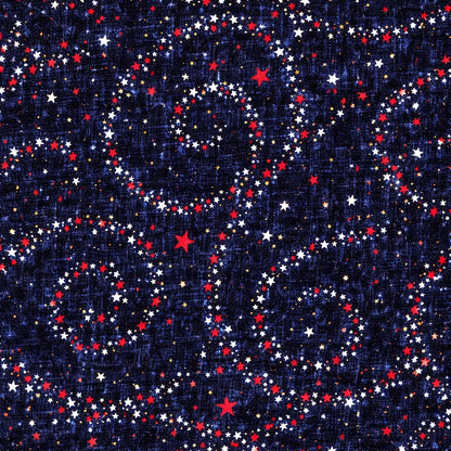 Remnant USA Stars Navy 22" x 108" Wide Quilt Backing Fabric - wide quilt backing fabric for longarm quilting
