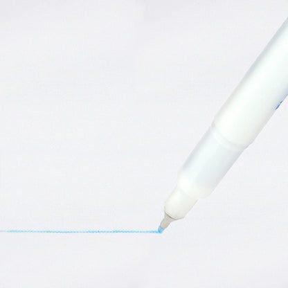 The Checker Distributor Mark-B-Gone Blue Fine Point Marking Pen draws a straight, thin blue line on a white surface.