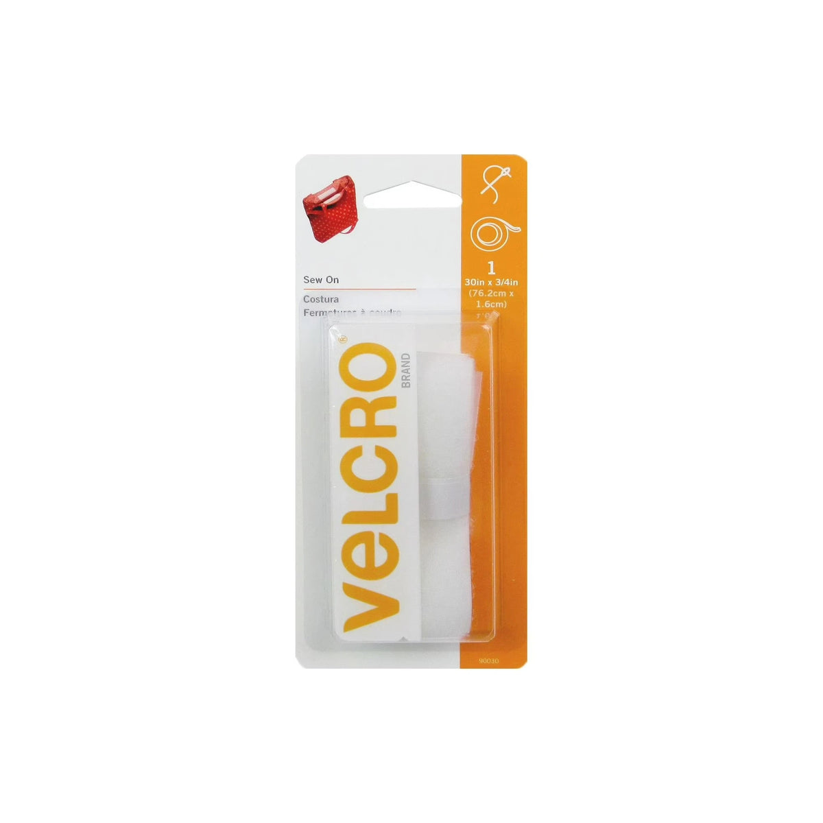VELCRO Brand white sew-on tape strip 3/4 inch regular duty
