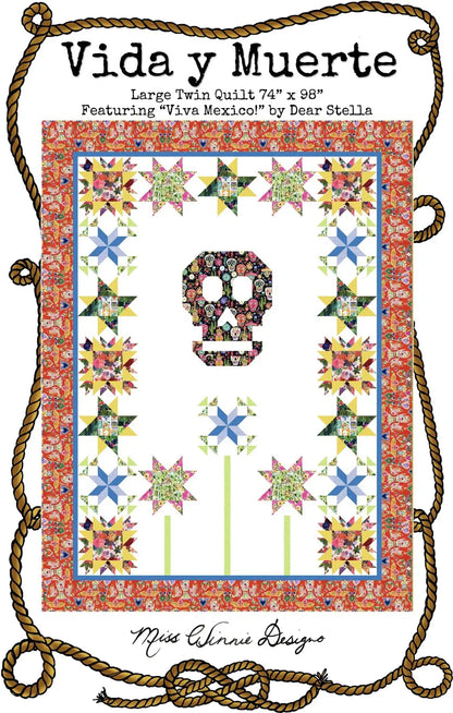 Vida y Muerte Day of the Dead themed quilt pattern