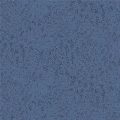 Homestead Digital Linework Dark Denim Fabric Yardage