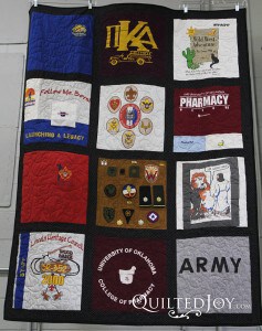 T-Shirt Quilt Angela made for her dad, quiltedjoy.live