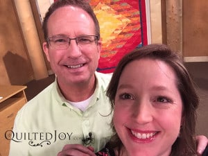 Angela Huffman and Patrick Lose on the Love of Quilting set - quiltedjoy.live